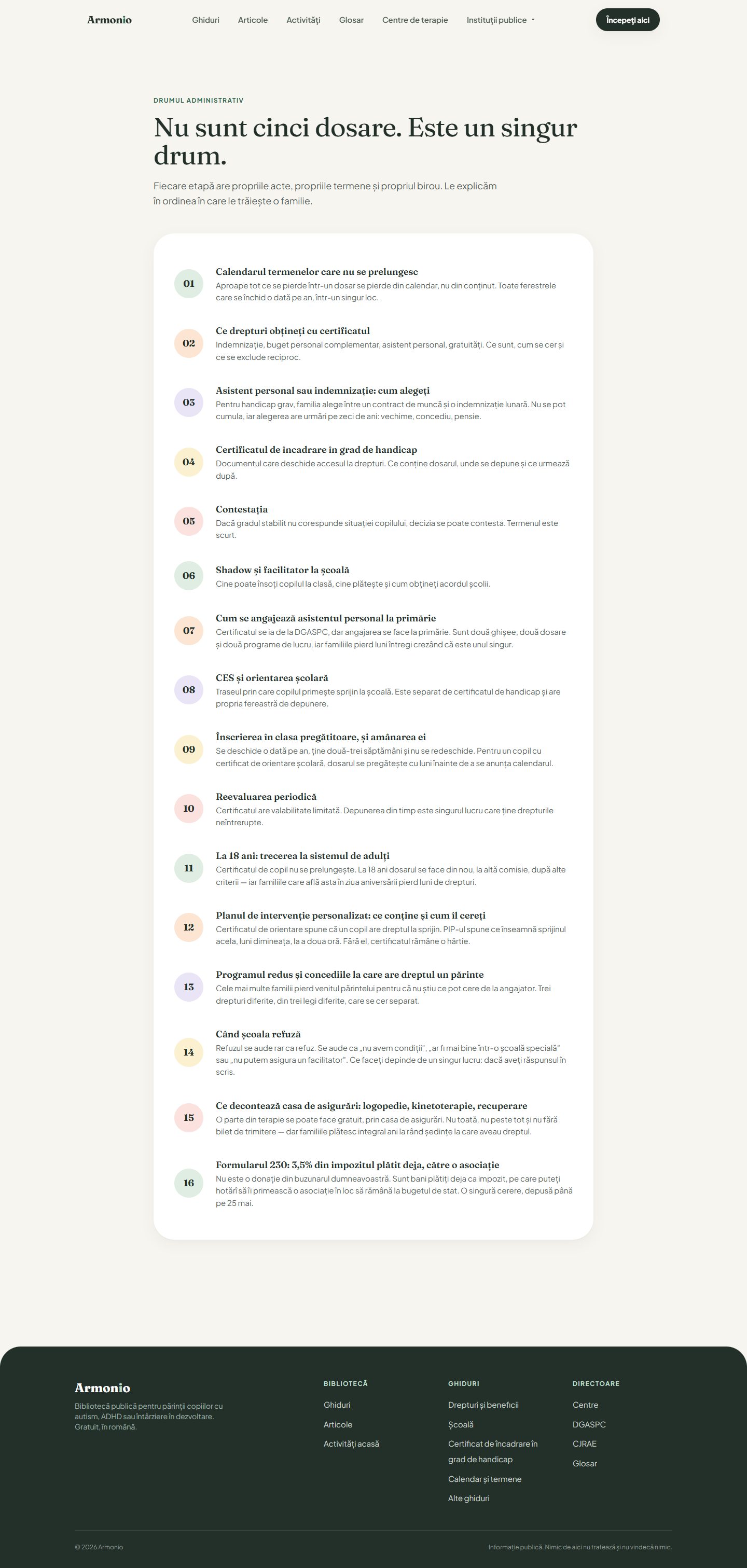 Armonio: guides index