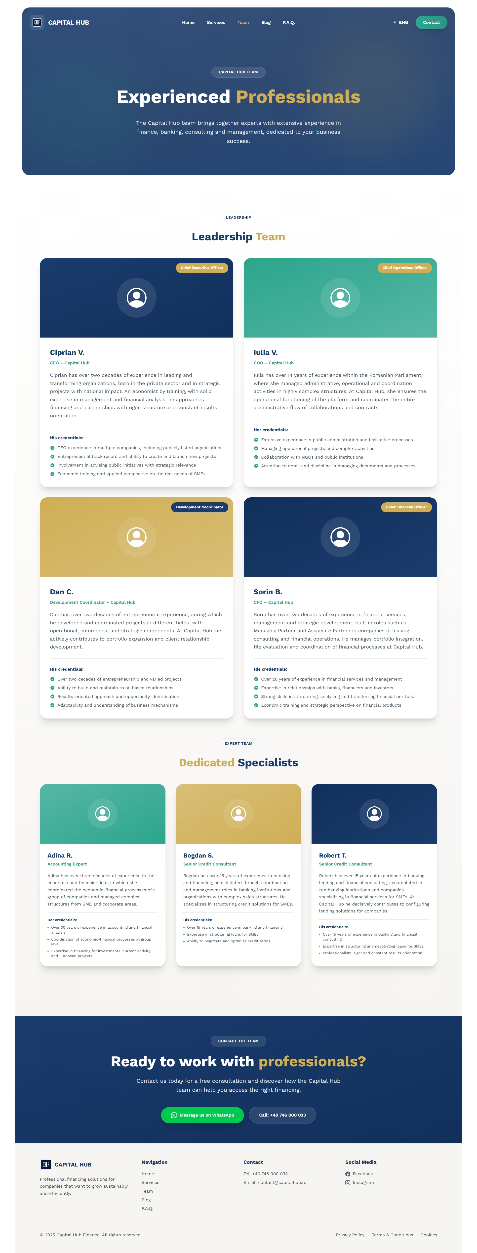 Capital Hub: Team page