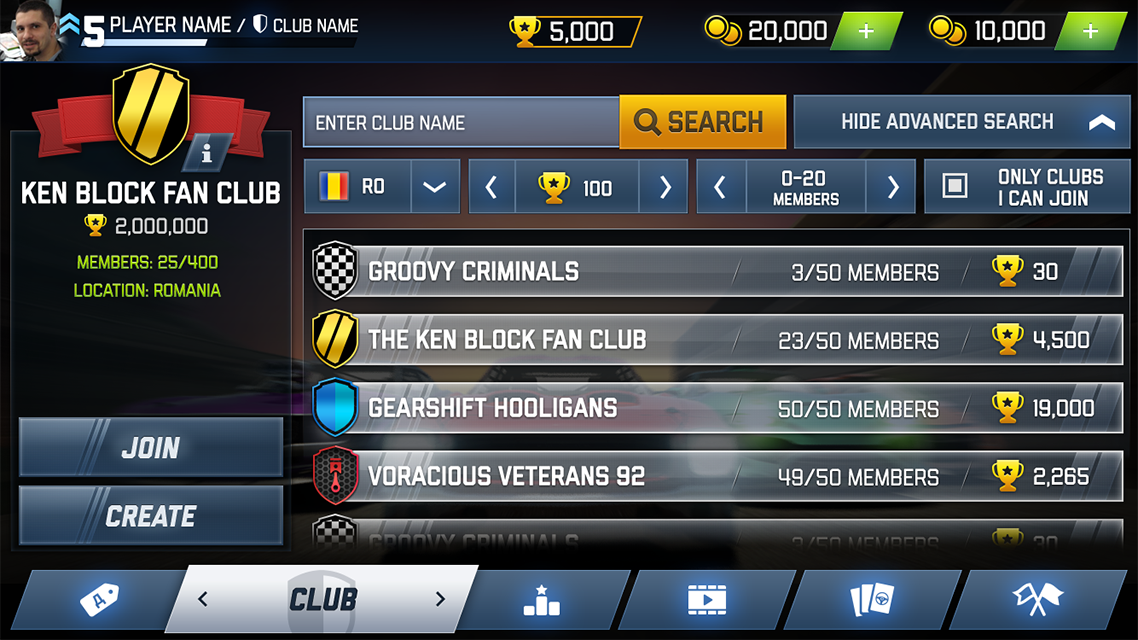 Draw Race 3: Club Search