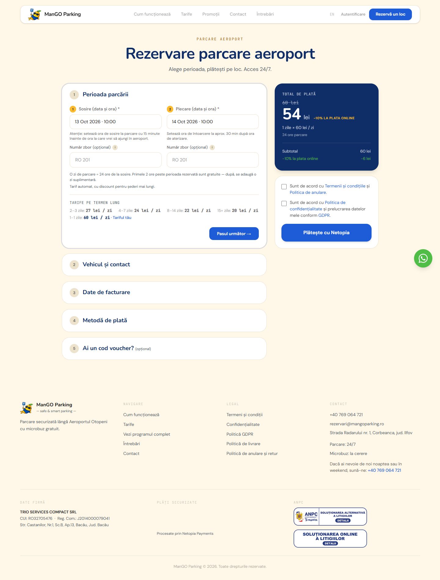 ManGO Parking: long-term booking