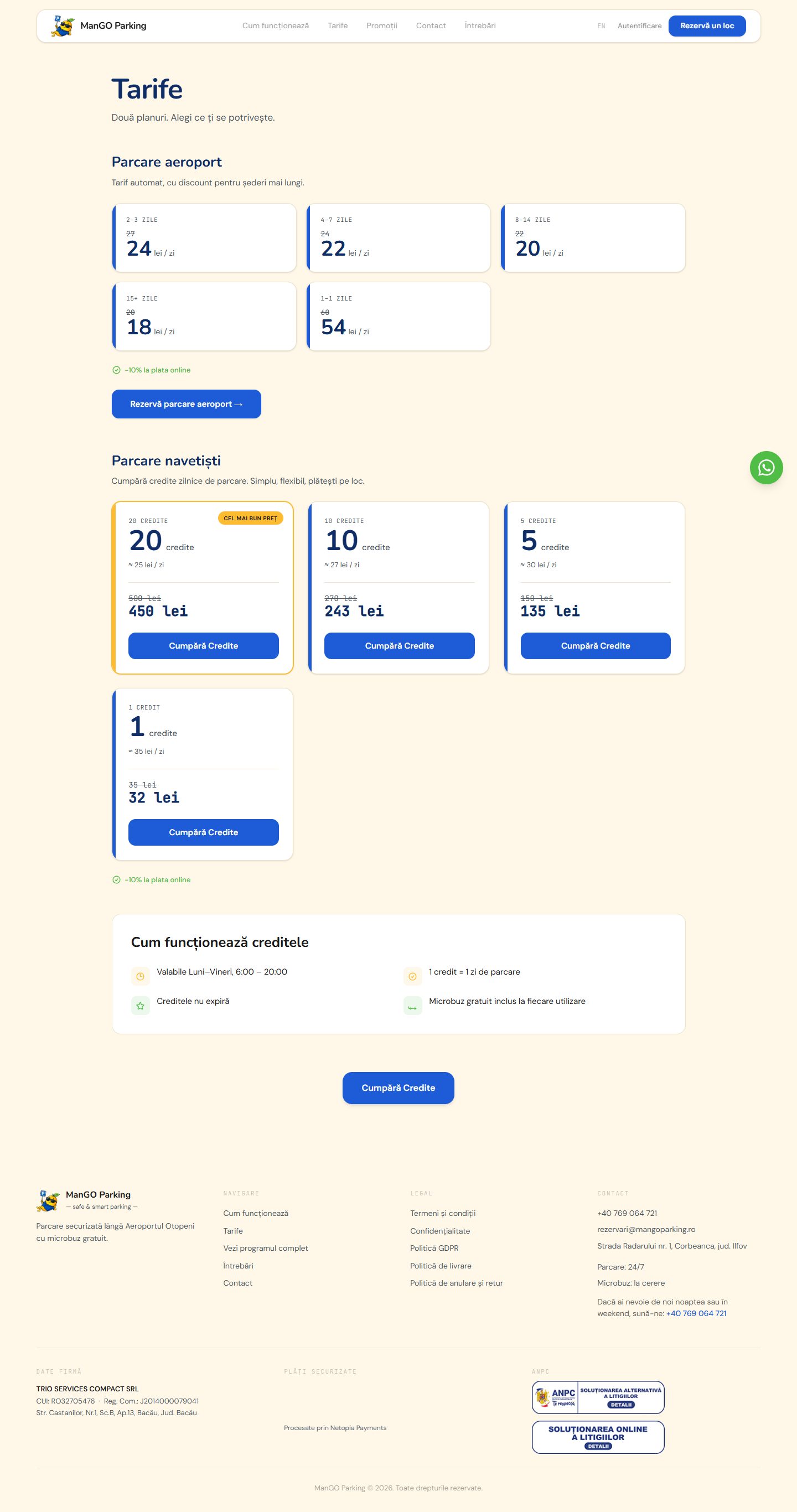 ManGO Parking: pricing
