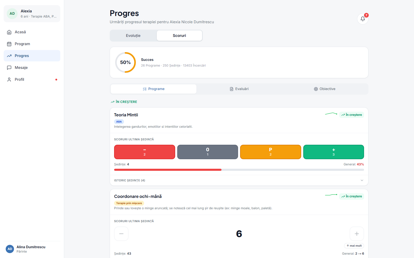 TempoApp: parent portal progress
