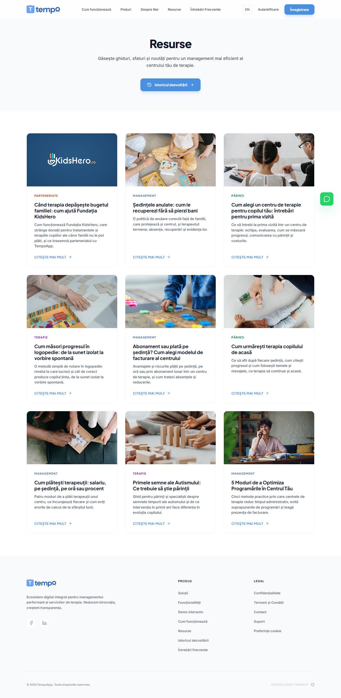 TempoApp Website: resources