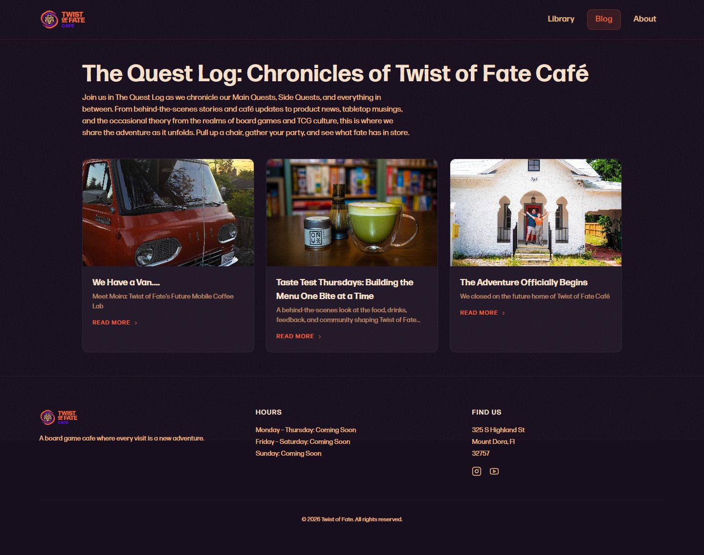 Twist of Fate Café: The Quest Log blog